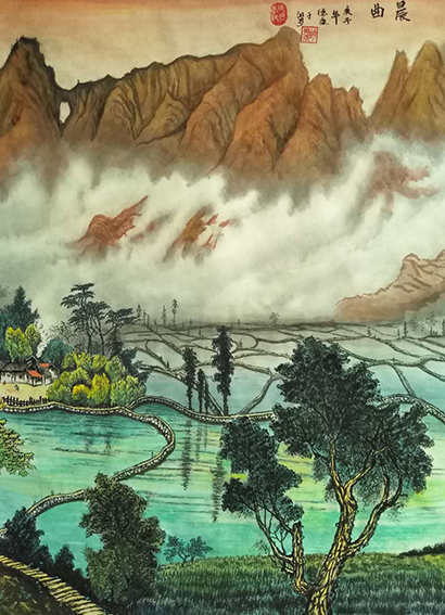 胡德康作品7《晨曲》70x110cm 画于2019年11月